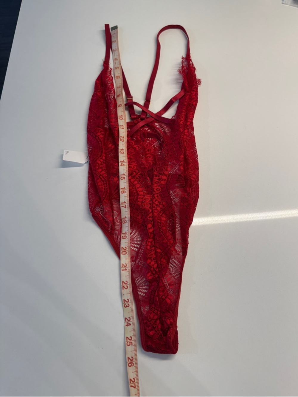 Red Lace Thong Bodysuit Lingerie - Women Medium New NWT - Picture 8 of 10